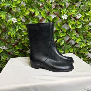 🖤 1970s Vintage Black Rain Boots – Size 7 🖤
